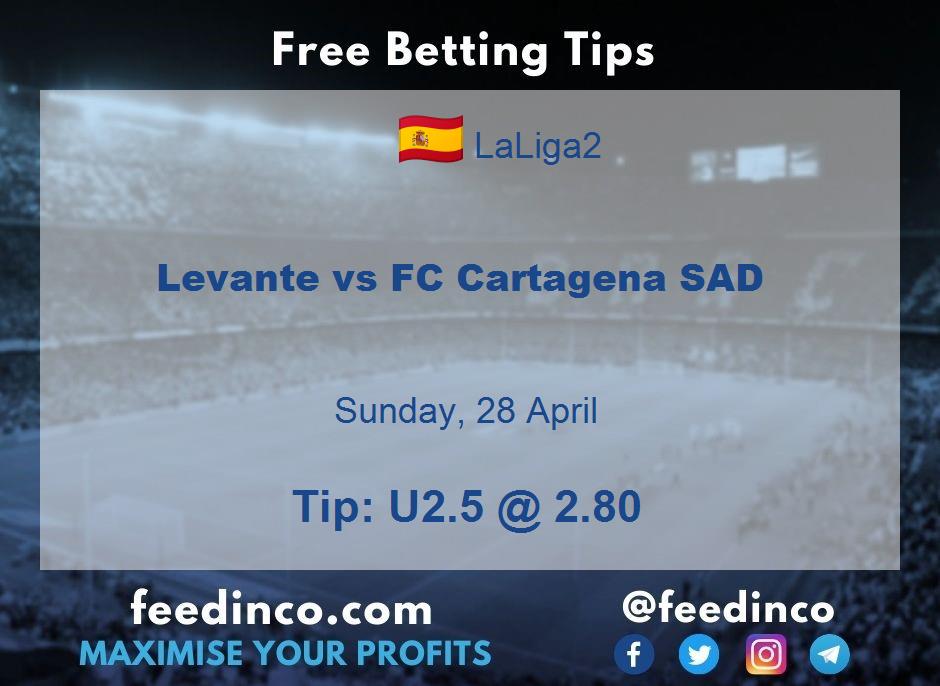 Levante vs FC Cartagena SAD Prediction