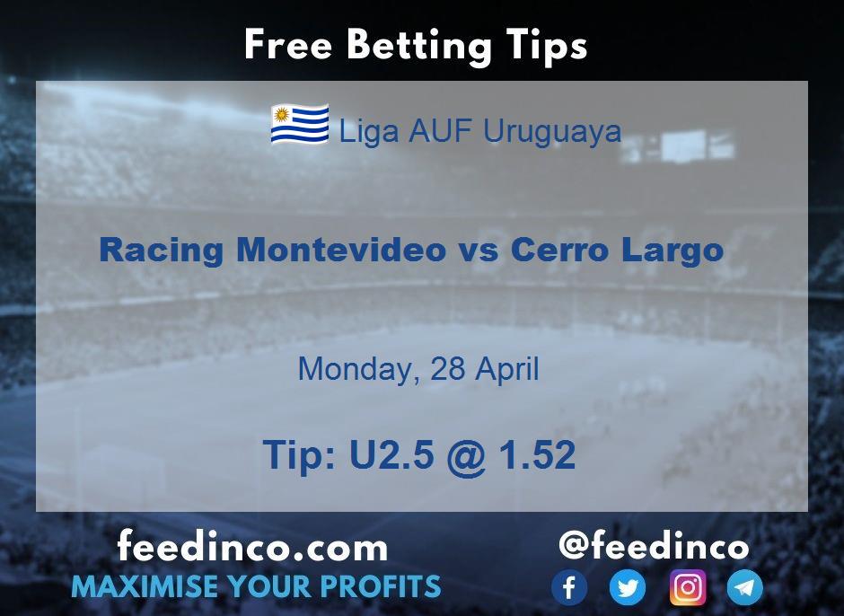 Racing Montevideo vs Cerro Largo Prediction