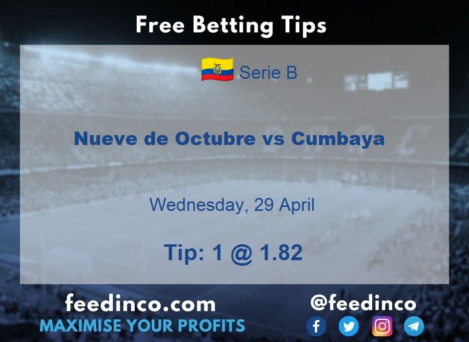 Nueve de Octubre vs Cumbaya Prediction