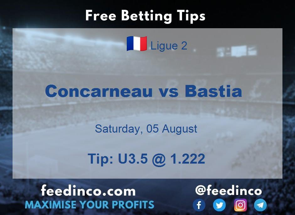 Concarneau vs Bastia Prediction