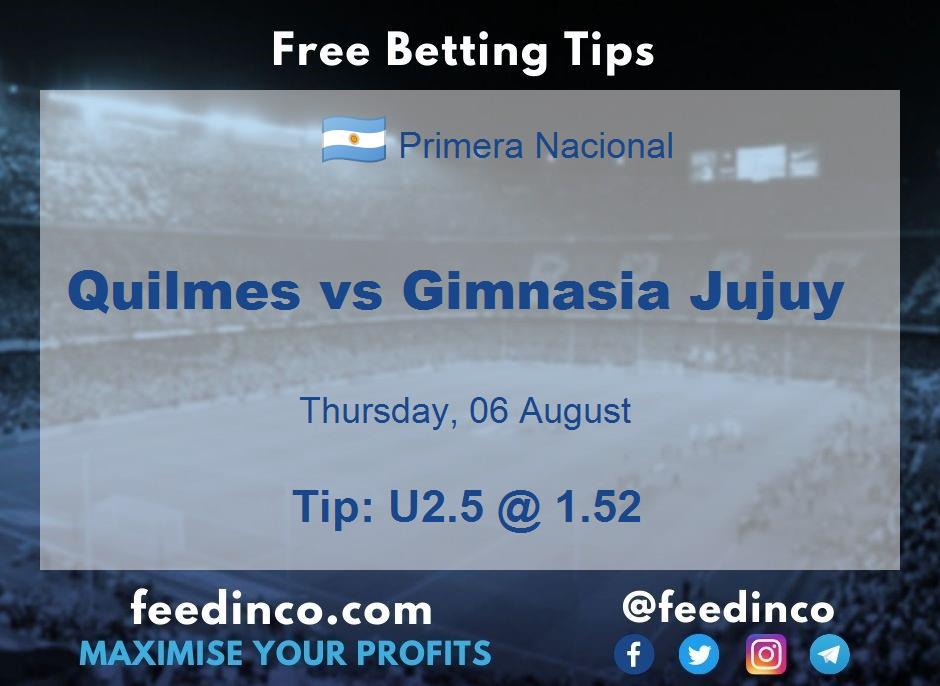 Quilmes vs Gimnasia Jujuy Prediction Quilmes vs Gimnasia Jujuy Prediction