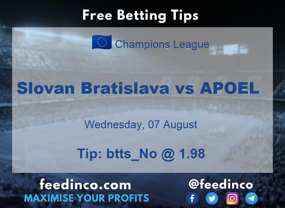 Slovan Bratislava vs APOEL Prediction