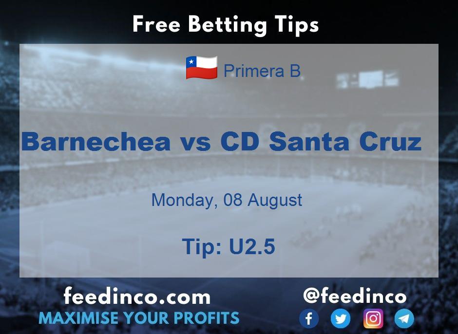 Barnechea vs CD Santa Cruz Prediction Barnechea vs CD Santa Cruz Prediction