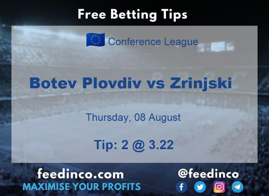 Botev Plovdiv vs Zrinjski Prediction