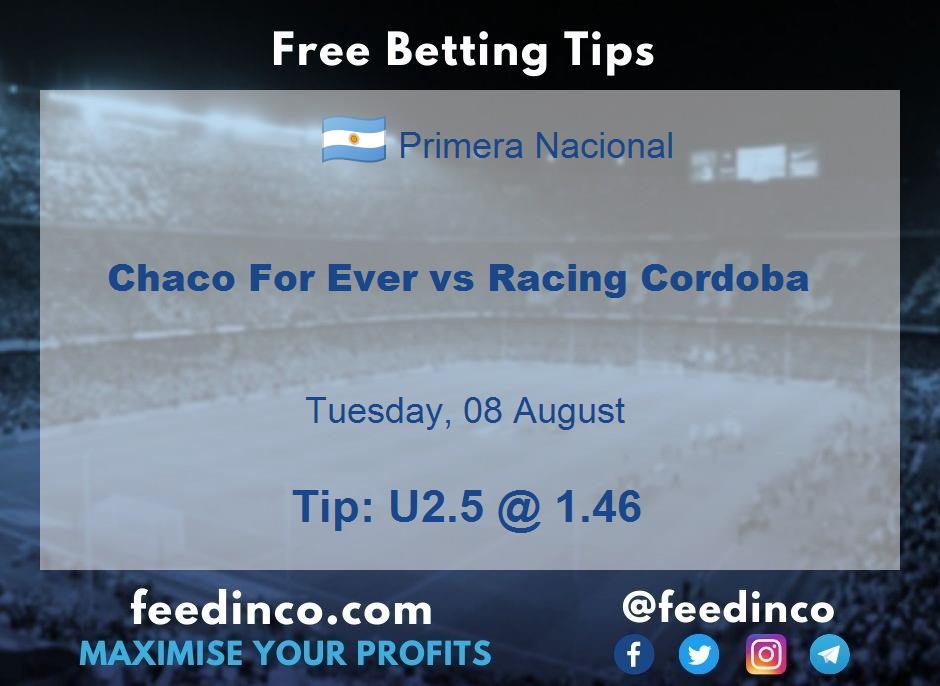 Chaco For Ever vs Racing Cordoba Prediction