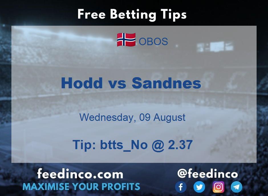 Hodd vs Sandnes Prediction