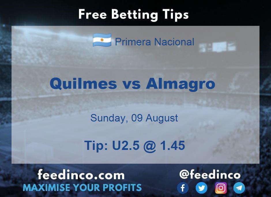 Quilmes vs Almagro Prediction