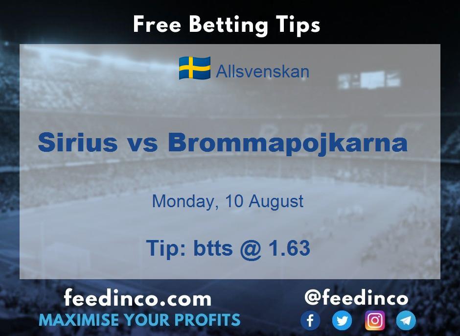 Sirius vs Brommapojkarna Prediction Sirius vs Brommapojkarna Prediction
