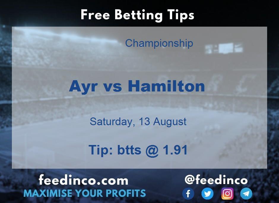 Ayr vs Hamilton Prediction Ayr vs Hamilton Prediction