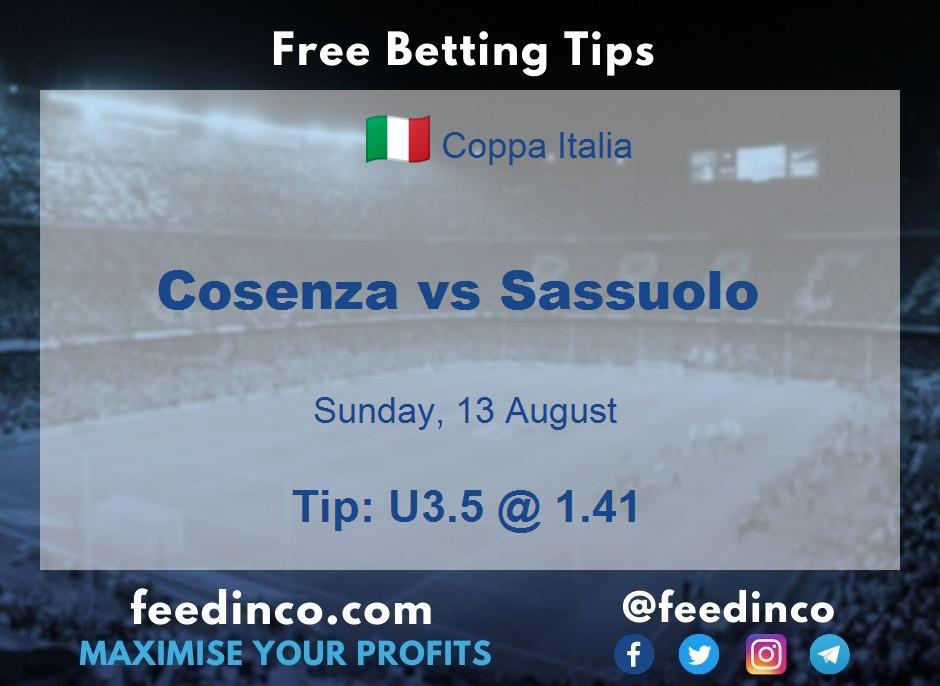 Cosenza vs Sassuolo Prediction