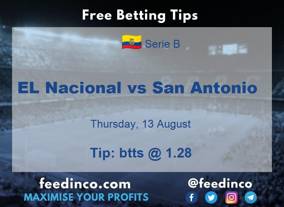 EL Nacional vs San Antonio Prediction EL Nacional vs San Antonio Prediction