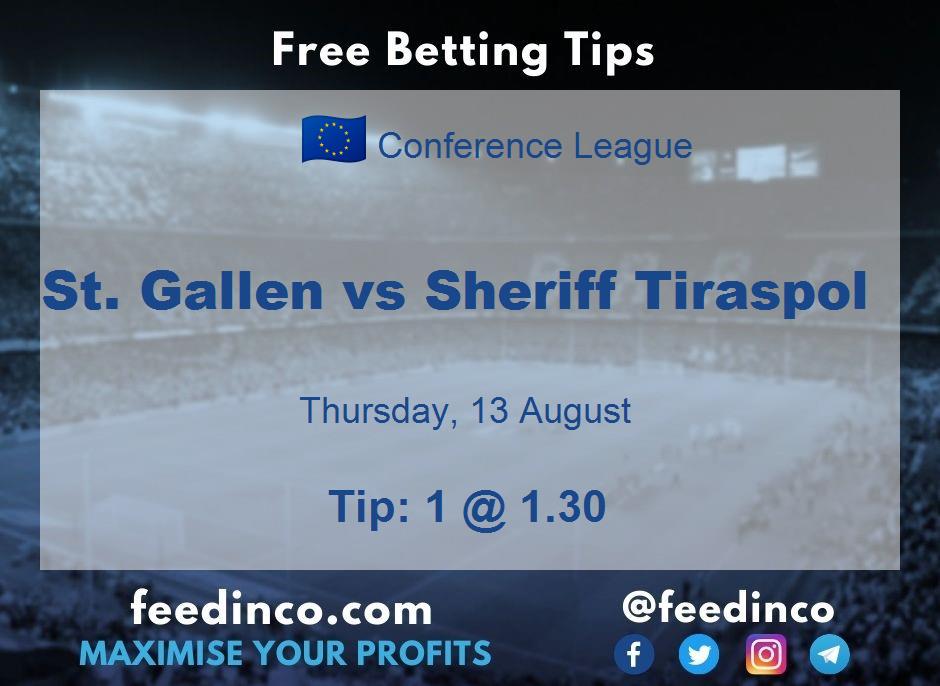 St. Gallen vs Sheriff Tiraspol Prediction
