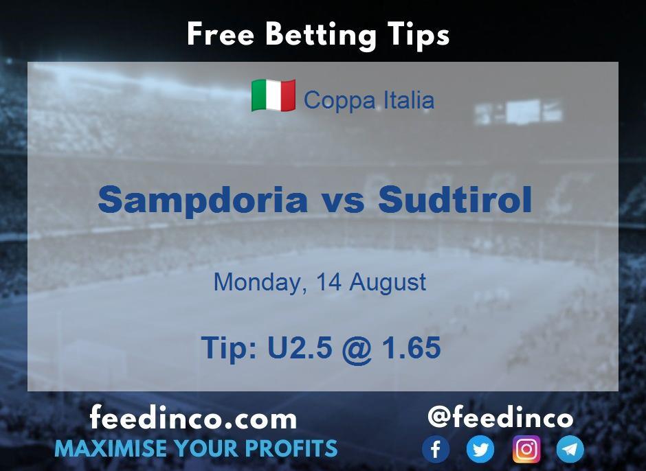 Sampdoria vs Sudtirol Prediction