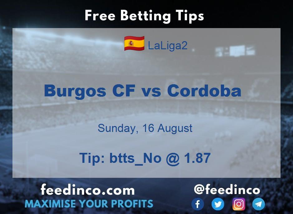 Burgos CF vs Cordoba Prediction Burgos CF vs Cordoba Prediction