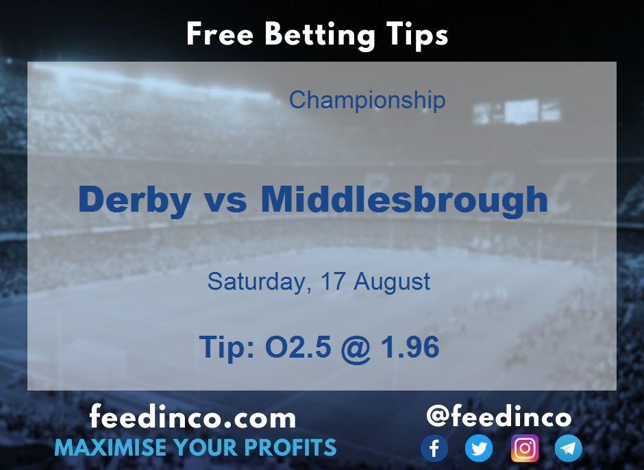 Derby vs Middlesbrough Prediction