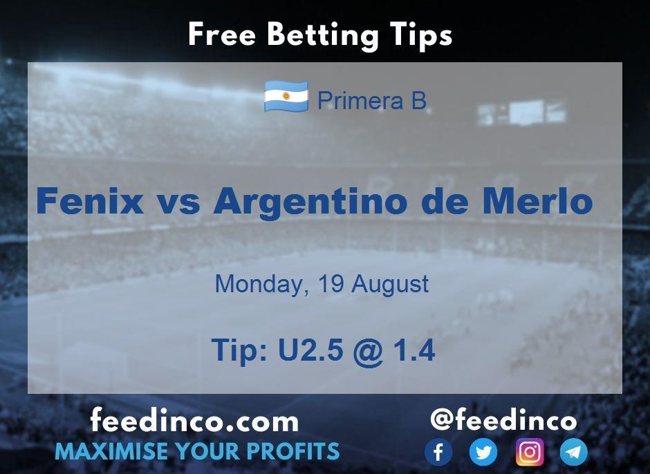 Fenix vs Argentino de Merlo Prediction