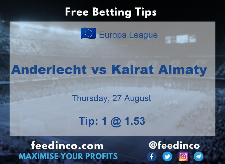 Anderlecht vs Kairat Almaty Prediction