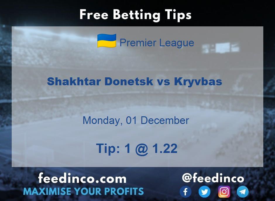 Shakhtar Donetsk vs Kryvbas Prediction Shakhtar Donetsk vs Kryvbas Prediction