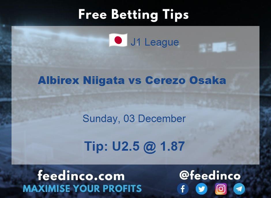 Albirex Niigata vs Cerezo Osaka Prediction