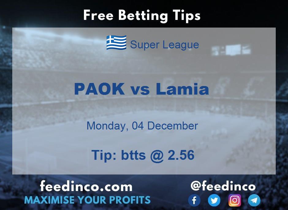 PAOK vs Lamia Prediction