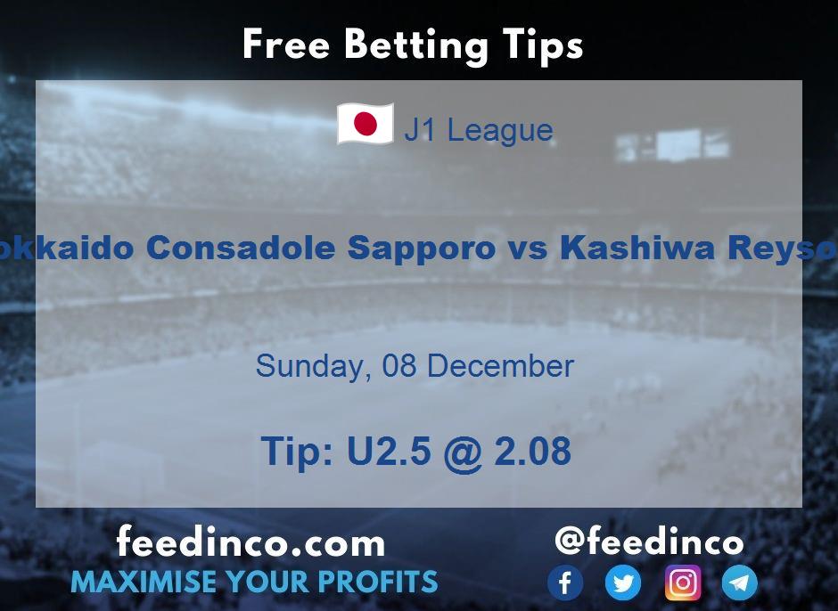 Hokkaido Consadole Sapporo vs Kashiwa Reysol Prediction