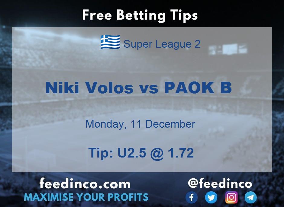 Niki Volos vs PAOK B Prediction