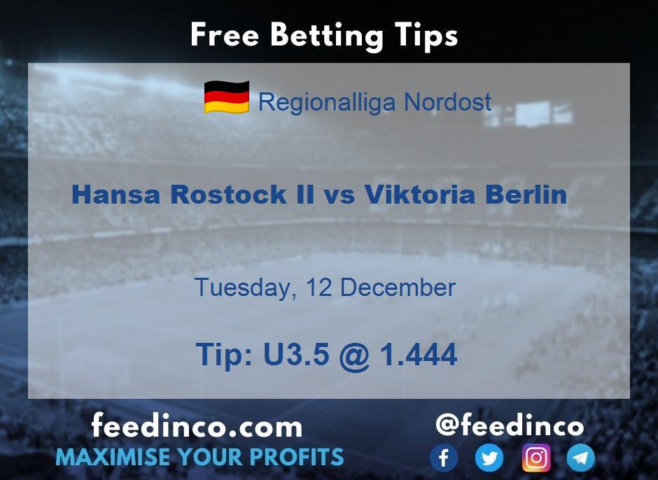 Hansa Rostock II vs Viktoria Berlin Prediction