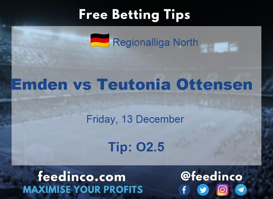 Emden vs Teutonia Ottensen Prediction