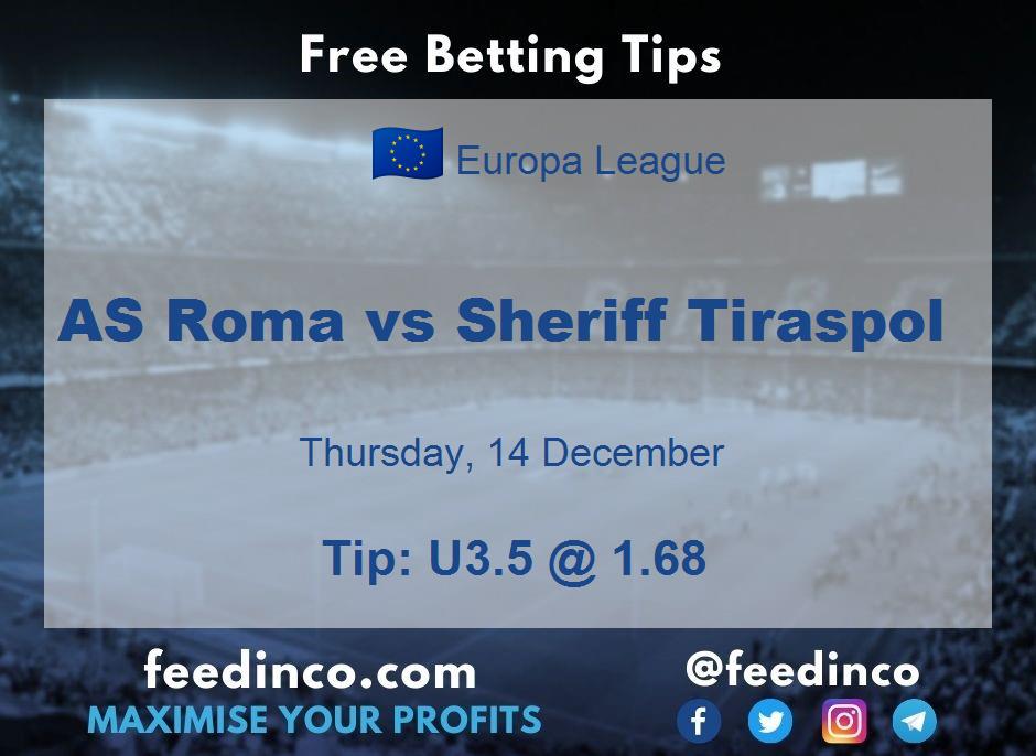 AS Roma vs Sheriff Tiraspol Prediction