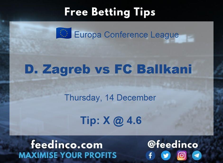 D. Zagreb vs FC Ballkani Prediction