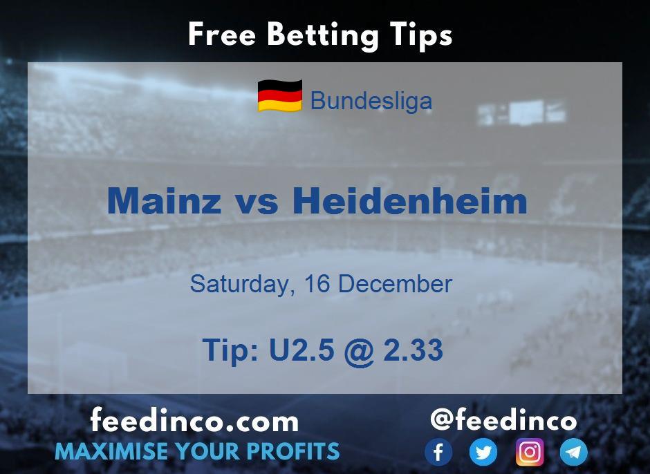 Mainz vs Heidenheim Prediction