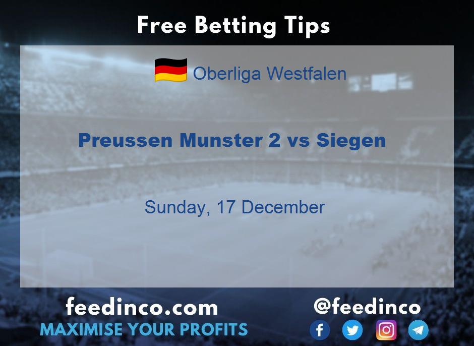 Preussen Munster 2 vs Siegen Prediction