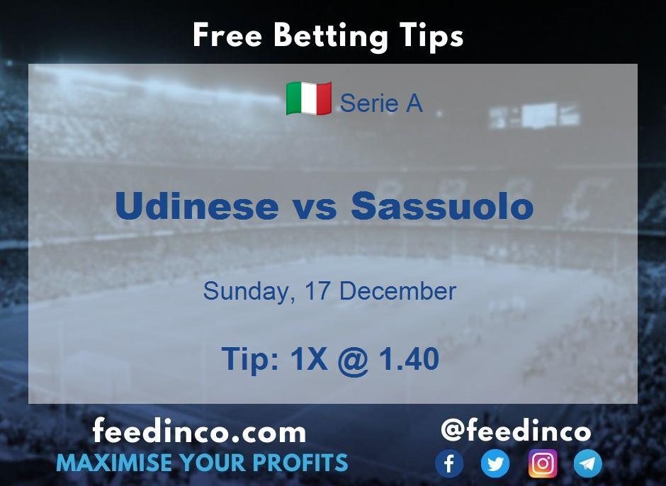 Udinese vs Sassuolo Prediction