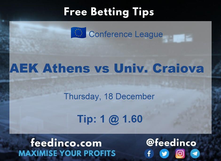 AEK Athens vs Univ. Craiova Prediction AEK Athens vs Univ. Craiova Prediction