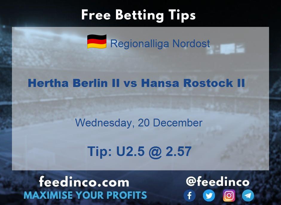 Hertha Berlin II vs Hansa Rostock II Prediction