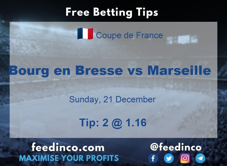 Bourg en Bresse vs Marseille Prediction