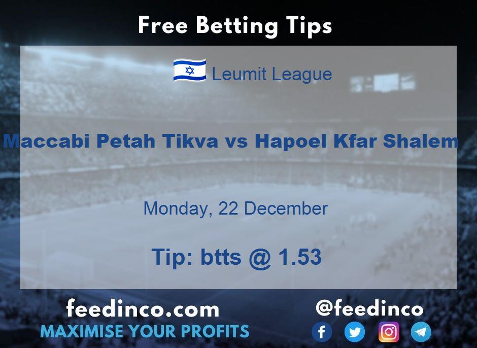 Maccabi Petah Tikva vs Hapoel Kfar Shalem Prediction Maccabi Petah Tikva vs Hapoel Kfar Shalem Prediction