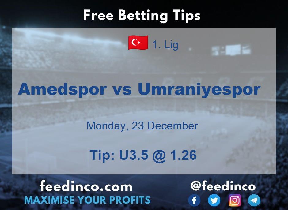 Amedspor vs Umraniyespor Prediction