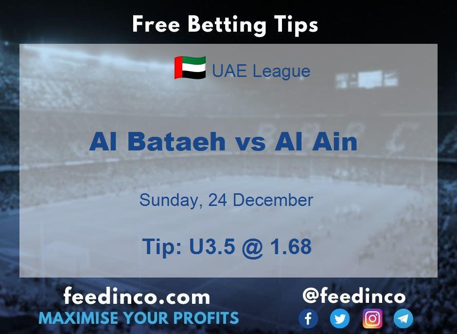 Al Bataeh vs Al Ain Prediction