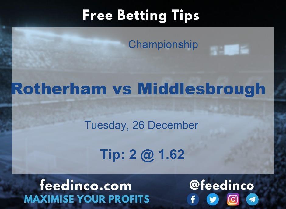 Rotherham vs Middlesbrough Prediction