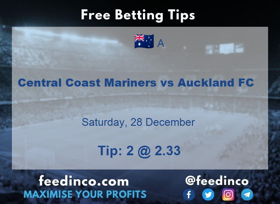 Central Coast Mariners vs Auckland FC Prediction