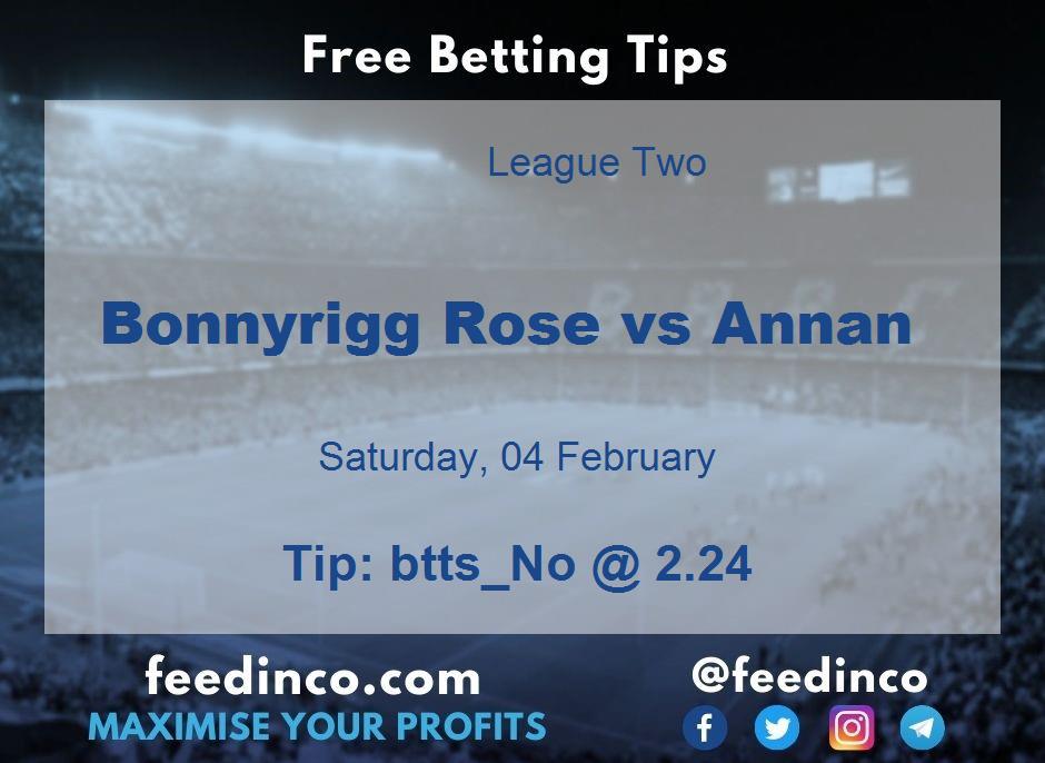 Bonnyrigg Rose vs Annan Prediction Bonnyrigg Rose vs Annan Prediction