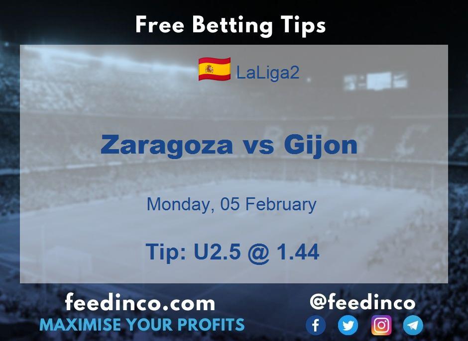Zaragoza vs Gijon Prediction