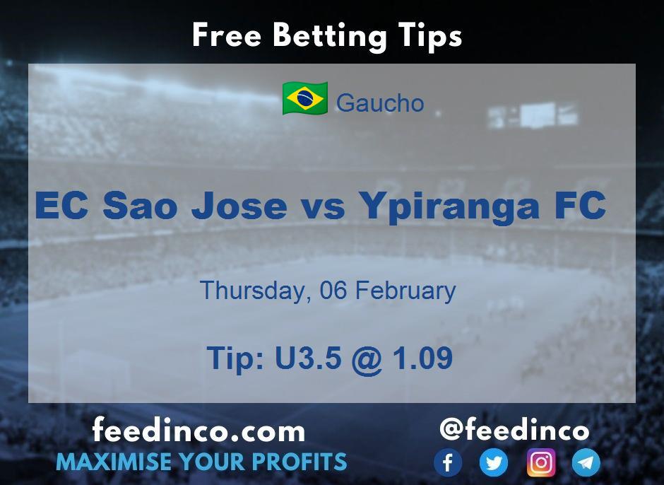 EC Sao Jose vs Ypiranga FC Prediction