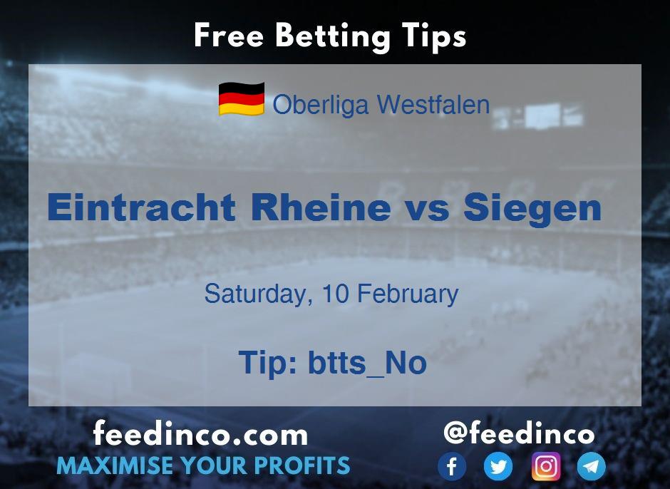 Eintracht Rheine vs Siegen Prediction