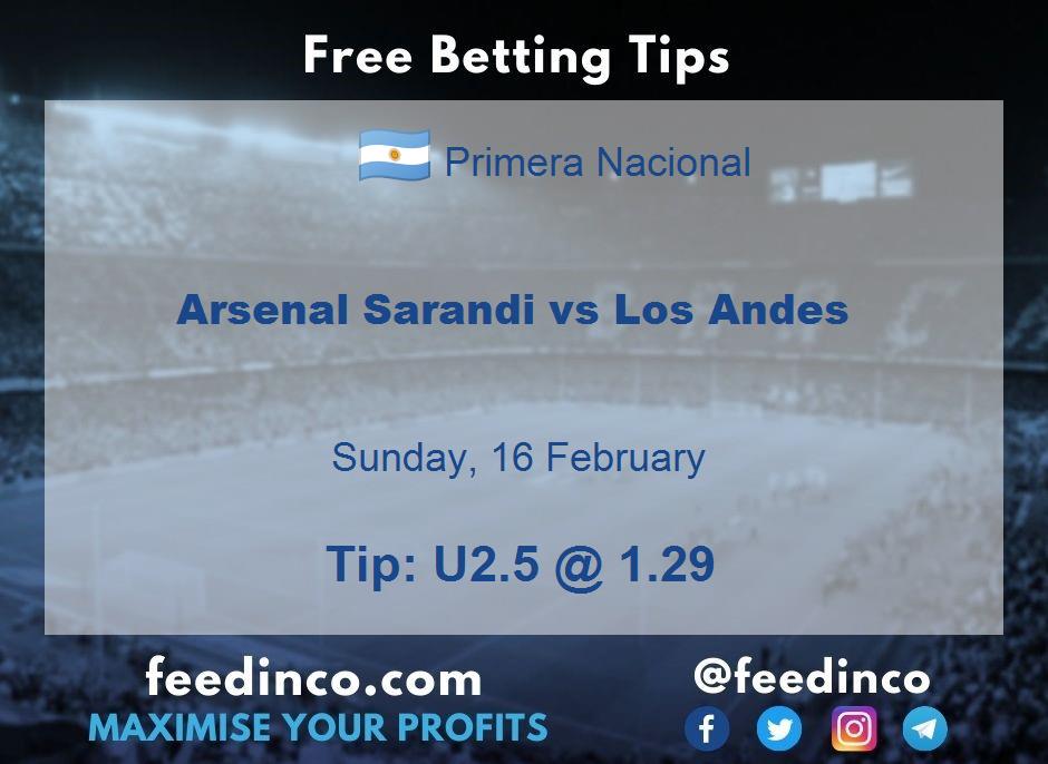 Arsenal Sarandi vs Los Andes Prediction Arsenal Sarandi vs Los Andes Prediction