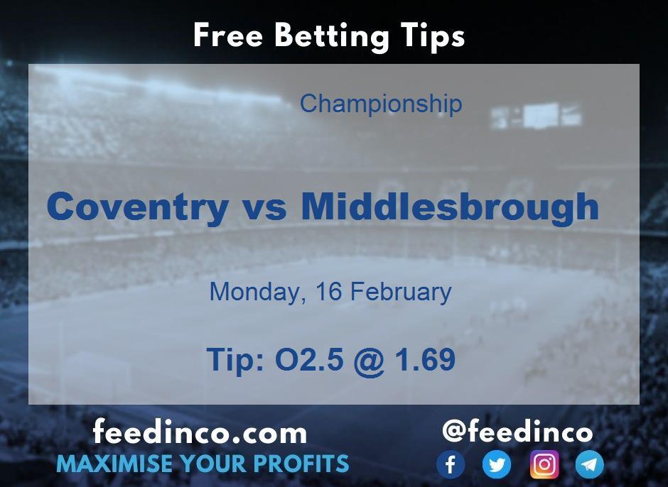 Coventry vs Middlesbrough Prediction