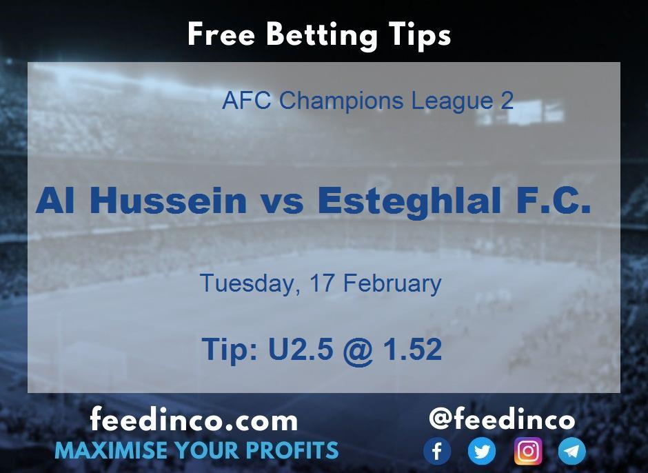 Al Hussein vs Esteghlal F.C. Prediction