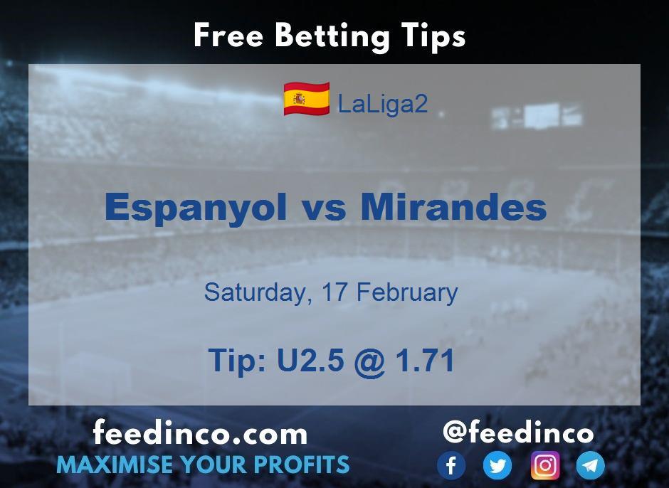 Espanyol vs Mirandes Prediction