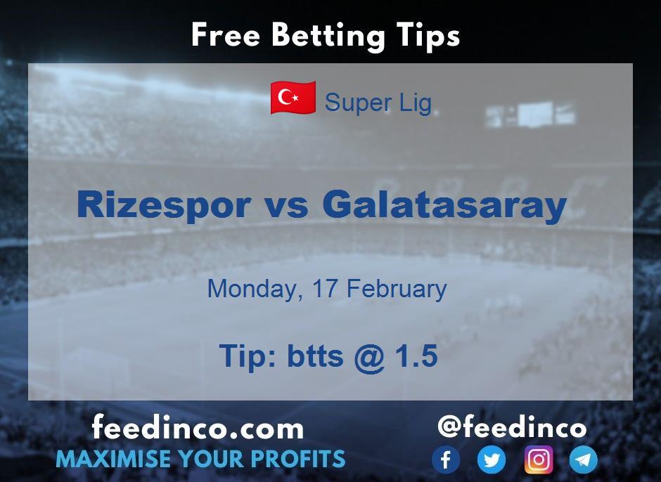 Rizespor vs Galatasaray Prediction